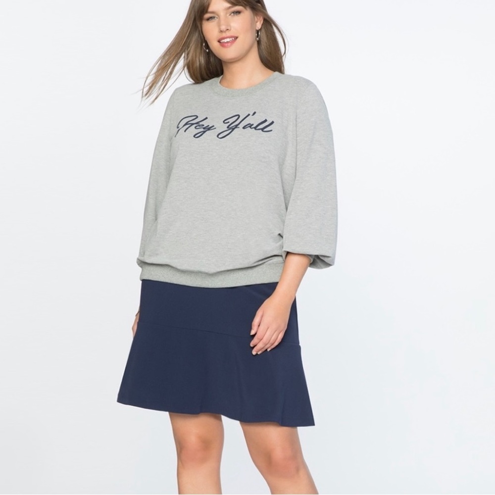 DRAPER JAMES ❤️ ELOQUII Navy Blue Skirt